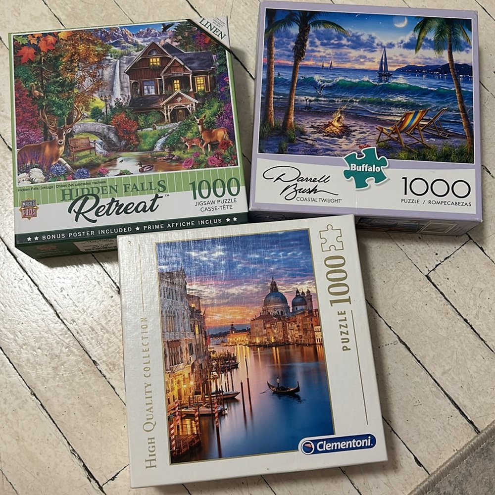 Scenic landscape puzzles! 1000 piece 3 for 1!